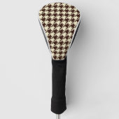 Classic Brown Ivory Pepita Houndstooth Patroon Golfheadcover (Voorkant)