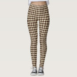 Classic Brown Ivory Pepita Houndstooth Patroon Leggings<br><div class="desc">Evergreen elegant en klassiek weefselpatroon,  met een patroon van peita/houndstooth in bruine en ivoorkleurige kleuren. Leggings van het bruine pepita-houndstooth-patroon</div>