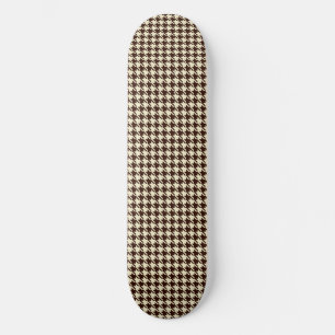 Classic Brown Ivory Pepita Houndstooth Patroon Persoonlijk Skateboard