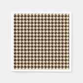 Classic Brown Ivory Pepita Houndstooth Patroon Servet (Voorkant)