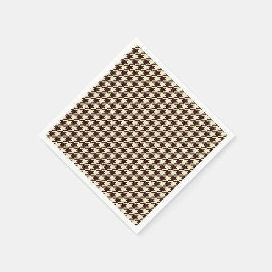 Classic Brown Ivory Pepita Houndstooth Patroon Servet (Hoek)