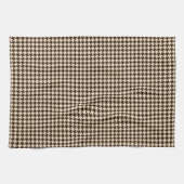 Classic Brown Ivory Pepita Houndstooth Patroon Theedoek (Horizontaal)