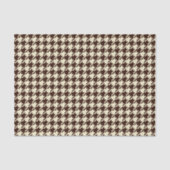 Classic Brown Ivory Pepita Houndstooth Patroon Tissuepapier (Voorkant)