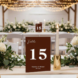 Classic Brown Minimalist Wedding Kaart