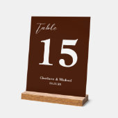 Classic Brown Minimalist Wedding Table Number Acryl Bord (Hoek)