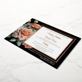 Classic bruiloft perzik Roos Folie uitnodiging (Gedraaid)