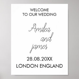 Classic bruiloft welkom teken Sjabloon, elegant Poster