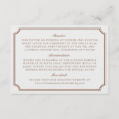 Classic  bruin & ecru trouwgegevens informatiekaartje (Achterkant)