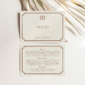 Classic  bruin & ecru trouwgegevens informatiekaartje