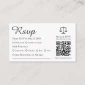 Classic Budget QR Code Menu Opties Law Event RSVP (Voorkant)