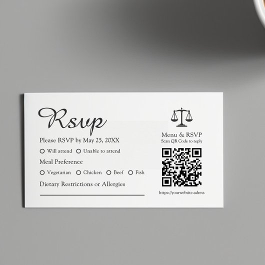 Classic Budget QR Code Menu Opties Law Event RSVP