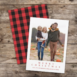 Classic Buffalo Check Vrolijke Kerstfoto Feestdagenkaart