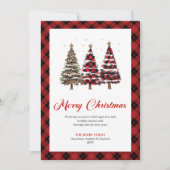 Classic Buffalo Plaid Christmas Tree Greeting Card Feestdagenkaart (Voorkant)