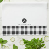 Classic Buffalo Plaid Initiaal Familienaam Keuken Theedoek (Gevouwen)