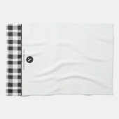 Classic Buffalo Plaid Initiaal Familienaam Keuken Theedoek (Horizontaal)