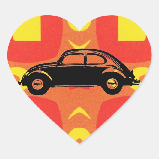 Classic Bug Heart Sticker (Voorkant)