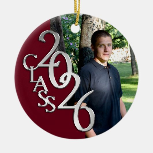 Classic Burgundy 2026 Graduate Photo Keramisch Ornament (Voorkant)