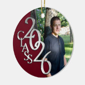 Classic Burgundy 2026 Graduate Photo Keramisch Ornament (Links)