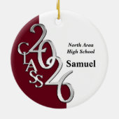 Classic Burgundy 2026 Graduate Photo Keramisch Ornament (Achterkant)