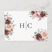 Classic Burgundy Blush Roos & Peony Informatiekaartje (Achterkant)