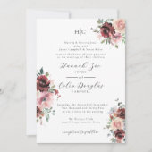 Classic Burgundy Blush Roos & Peony Kaart (Voorkant)