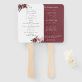 Classic Burgundy Blush Roos & Peony Program Handwaaier (Voorkant en achterkant)