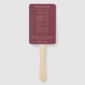 Classic Burgundy Blush Roos & Peony Program Handwaaier (Achterkant)
