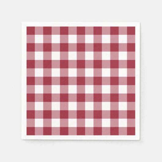 Classic Burgundy Gingham Check Pattern Servet (Voorkant)