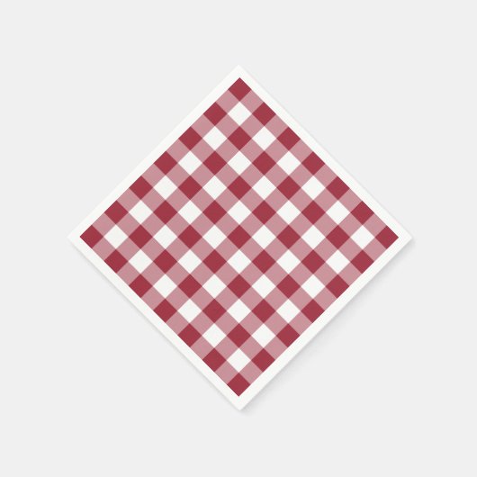 Classic Burgundy Gingham Check Pattern Servet (Hoek)