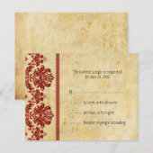 Classic Burgundy Lace RSVP-kaarten RSVP Kaartje (Voorkant / Achterkant)