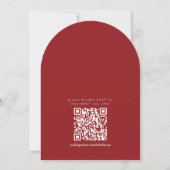 Classic Burgundy Red Monogram Minimalist Wedding Kaart (Achterkant)