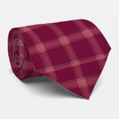 Classic Burgundy Tartan Plaid Gift Stropdas (Opgerold)