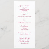 Classic Burgundy Wedding Menu (Achterkant)