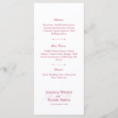 Classic Burgundy Wedding Menu (Voorkant)