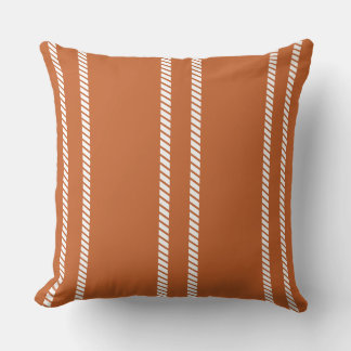 Classic Burnt Orange with Stripes Throw Pillow Kussen