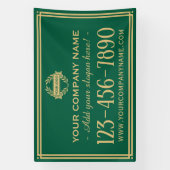 Classic Business Logo  Sign Green Banner (Verticaal)