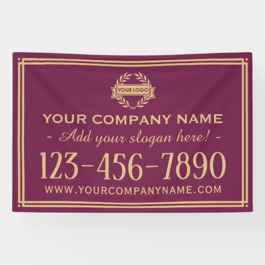 Classic Business Logo  Sign Plum Banner (Horizontaal)