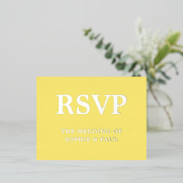 Classic Butter Yellow Song Choice Folie RSVP-kaart Uitnodiging Briefkaart