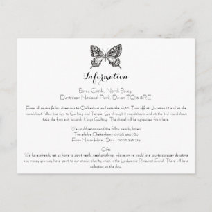 Classic Butterfly Wedding Informatie Kaart