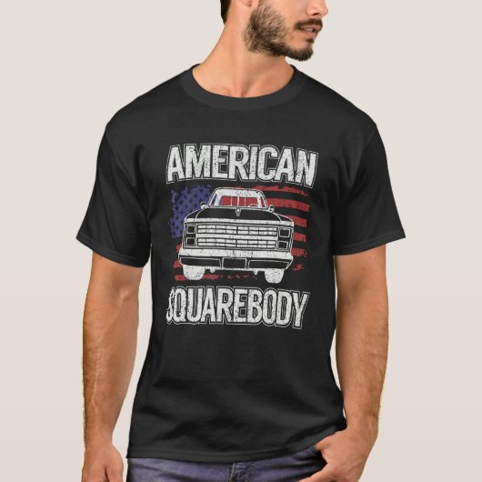 Classic C10 American Square Body Truck USA Flag T-shirt (Voorkant)
