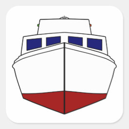 Classic Cabin Cruiser Vist boot Vierkante Sticker