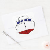 Classic Cabin Cruiser Vist boot Vierkante Sticker (Envelop)