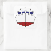 Classic Cabin Cruiser Vist boot Vierkante Sticker (Tas)