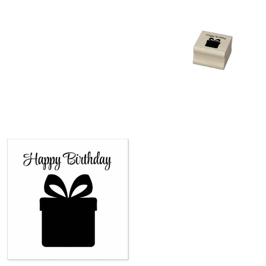 Classic Cadeau Gift Silhouette Outline Bericht Rubberstempel (Gestempeld)
