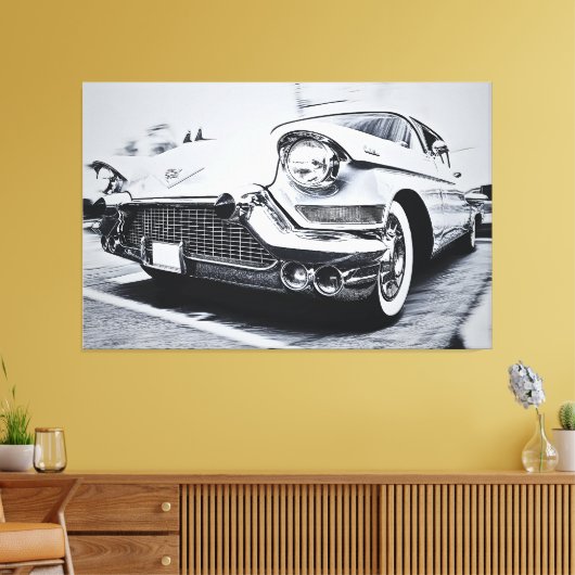 Classic Cadillac – auto Canvas Afdruk (Insitu (Woonkamer))