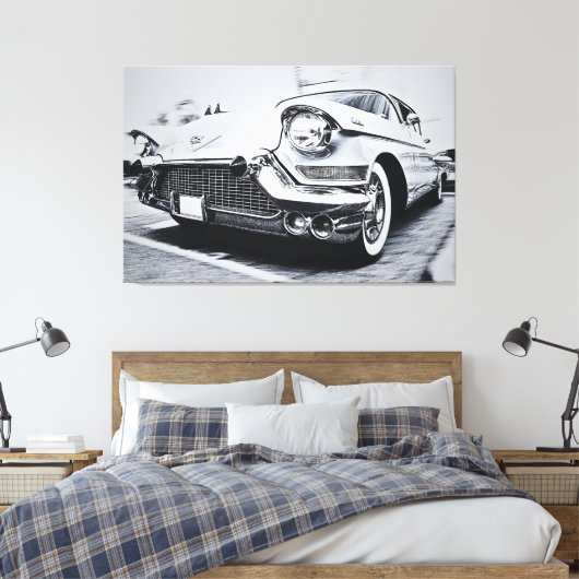 Classic Cadillac –  auto Canvas Afdruk (Insitu (Slaapkamer))