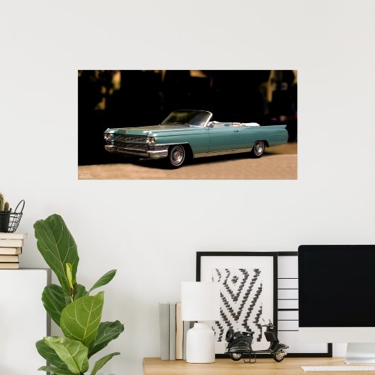 CLASSIC CADILLAC CONVERTIBLE POSTER (Thuiskantoor)
