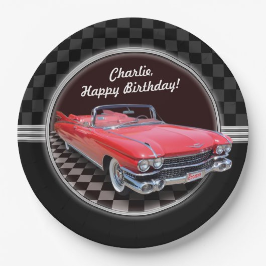 Classic Cadillac Party Bord (Voorkant)
