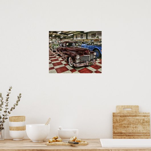 Classic Cadillac street Poster (Keuken)