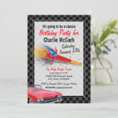 CLASSIC CADILLAC Verjaardagsfeestje Uitnodiging (Staand voorkant)